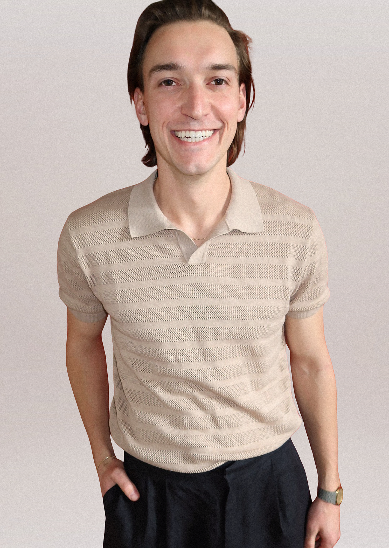 Basic Beige Knit Polo