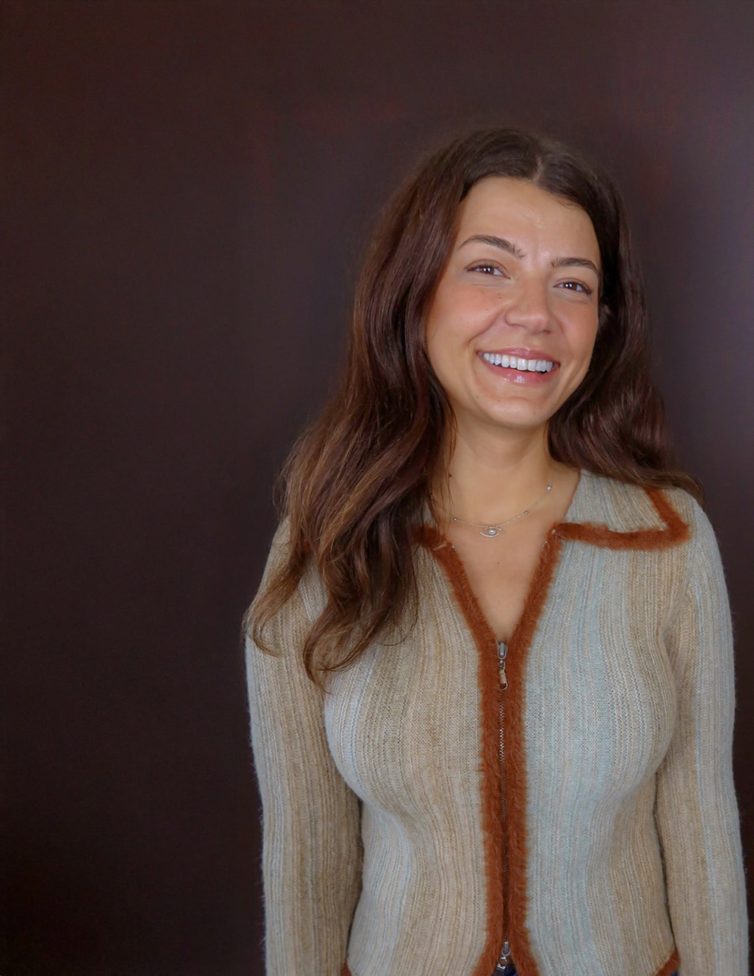 AMBER ZIP-UP CARDIGAN