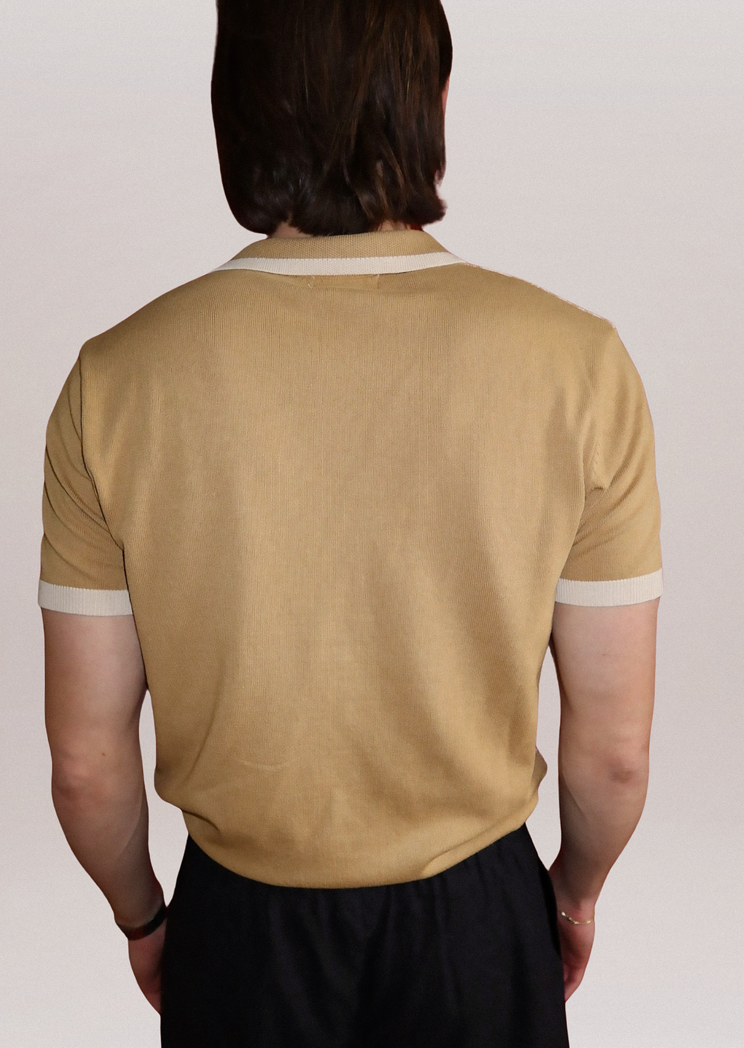 Mustard Check Knit Polo