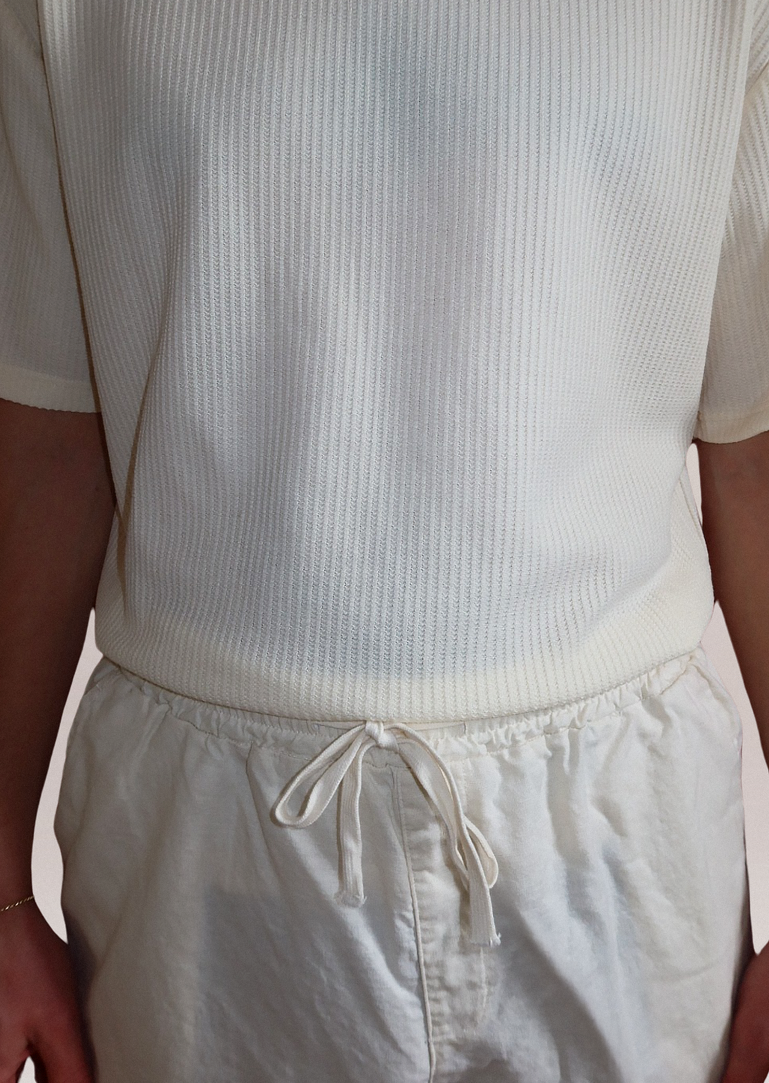 Soft Beige Linen/Cotton Blend Shorts
